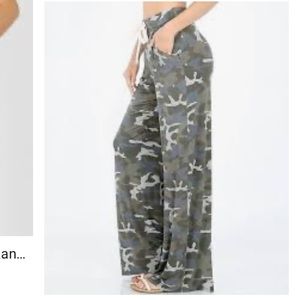 Size XL Zenana Dusty Green Camo lounge pant